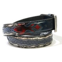 9085 Gürtel Original Belts Flor. Blanco Python Azul
