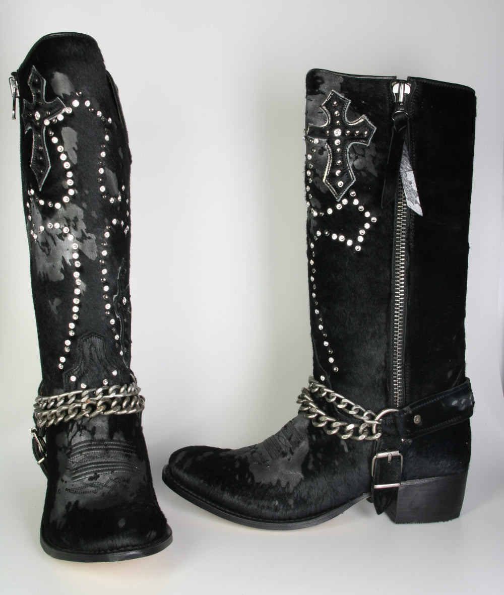9362 Sendra Boots Pony Negro Plata Cross