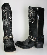 9362 Sendra Boots Pony Negro Plata Cross