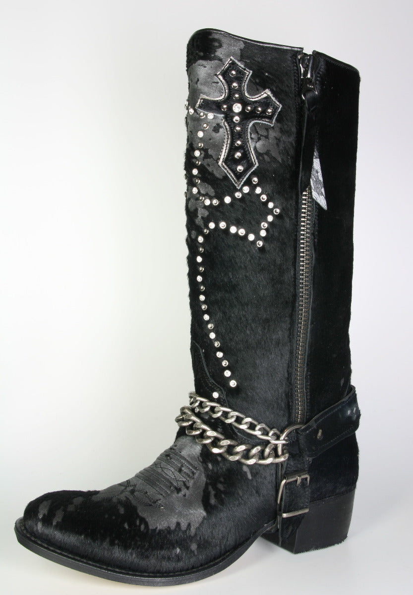 9362 Sendra Boots Pony Negro Plata Cross