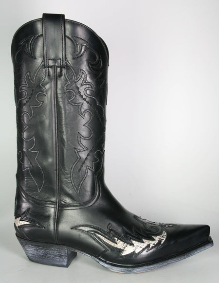 9669 Sendra Cowboy Boots Negro Python Natural