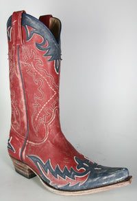 9669 Sendra Cowboystiefel Azul Rojo Vintage