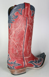 9669 Sendra Cowboystiefel Azul Rojo Vintage
