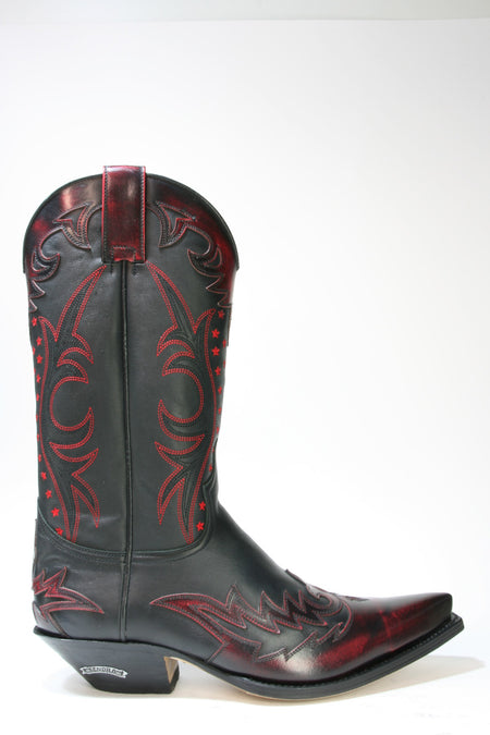 9768 Sendra Boots Cowboystiefel Flora Rojo Dirty Pull Oil Negro