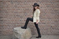 Damen Lederjacke Rock´n´Blue OffWhite