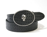 GS 32796 RB Wechselgürtel geflochten Black Totenkopf