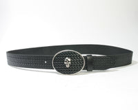 GS 32796 RB Wechselgürtel geflochten Black Totenkopf