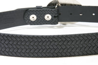 GS 32796 RB Wechselgürtel geflochten Black Totenkopf