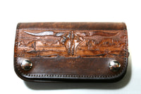 RB TW 18187 Biker Wallet Brown Longhorn