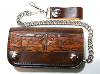 RB TW 18187 Biker Wallet Brown Longhorn