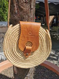 Korbtasche mit Leder von Cotonway