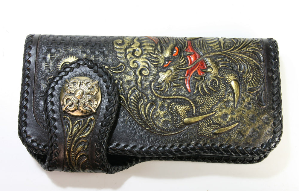 Leder Wallet Dragon HANDMADE