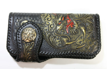 Leder Wallet Dragon HANDMADE