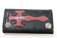 Leder Wallet Rochen Kreuz