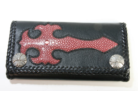 Leder Wallet Rochen Kreuz