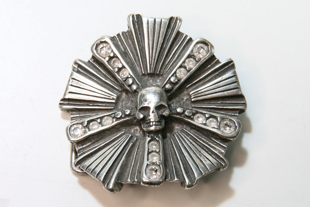 Buckle Gürtelschnalle Strass Totenkopf