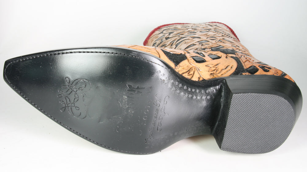 62 Caborca Cowboystiefel Muertos Totenköpfe rot