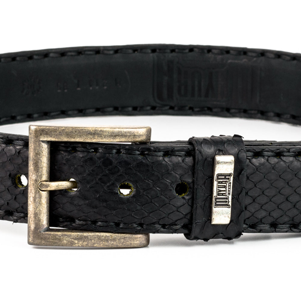 214 Mayura Belt Genuine Caiman Leather Black