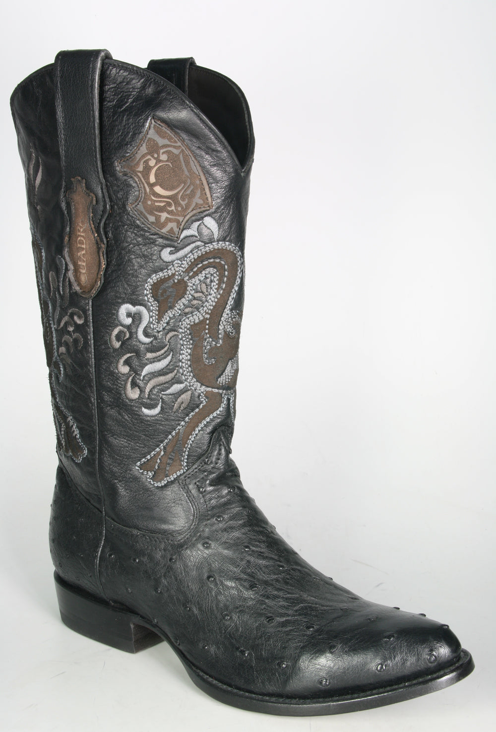 2C01 Cuadra cowboy boots ostrich leather black