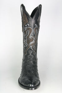 2C01 Cuadra cowboy boots ostrich leather black