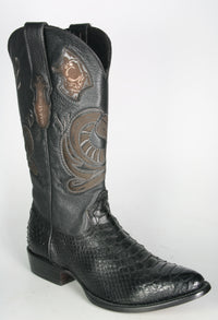 2C01 Cuadra cowboy boots python leather black