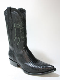 3C01 Cuadra Cowboystiefel Echsenleder Black spitz