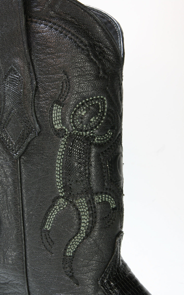 3C01 Cuadra Cowboystiefel Echsenleder Black spitz