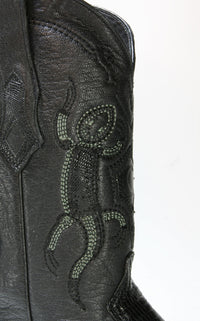 3C01 Cuadra Cowboystiefel Echsenleder Black spitz