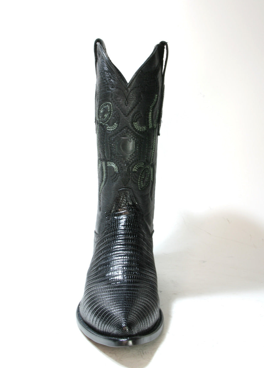 3C01 Cuadra Cowboystiefel Echsenleder Black spitz