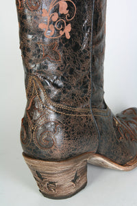 G528CP Cuadra cowboy boots Musgo Python