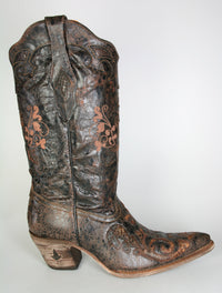 G528CP Cuadra cowboy boots Musgo Python