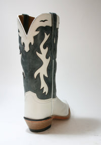 LF1626 OLD WEST Cowboystiefel Silver Oaks White Blue