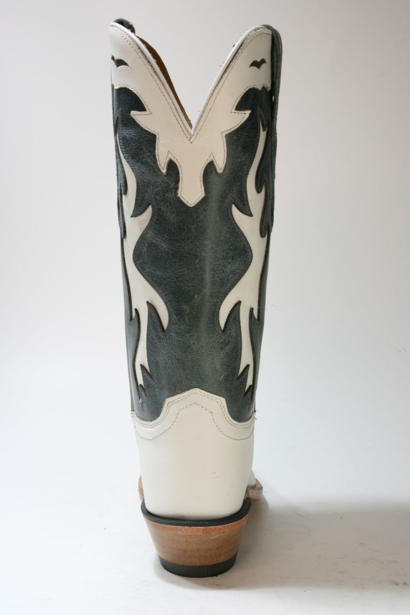 LF1626 OLD WEST Cowboystiefel Silver Oaks White Blue