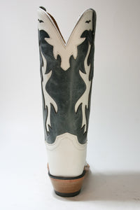 LF1626 OLD WEST Cowboystiefel Silver Oaks White Blue