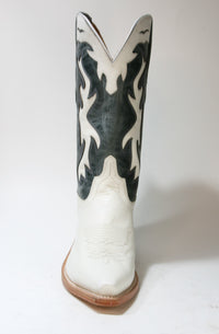 LF1626 OLD WEST Cowboystiefel Silver Oaks White Blue