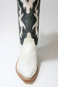 LF1626 OLD WEST Cowboystiefel Silver Oaks White Blue