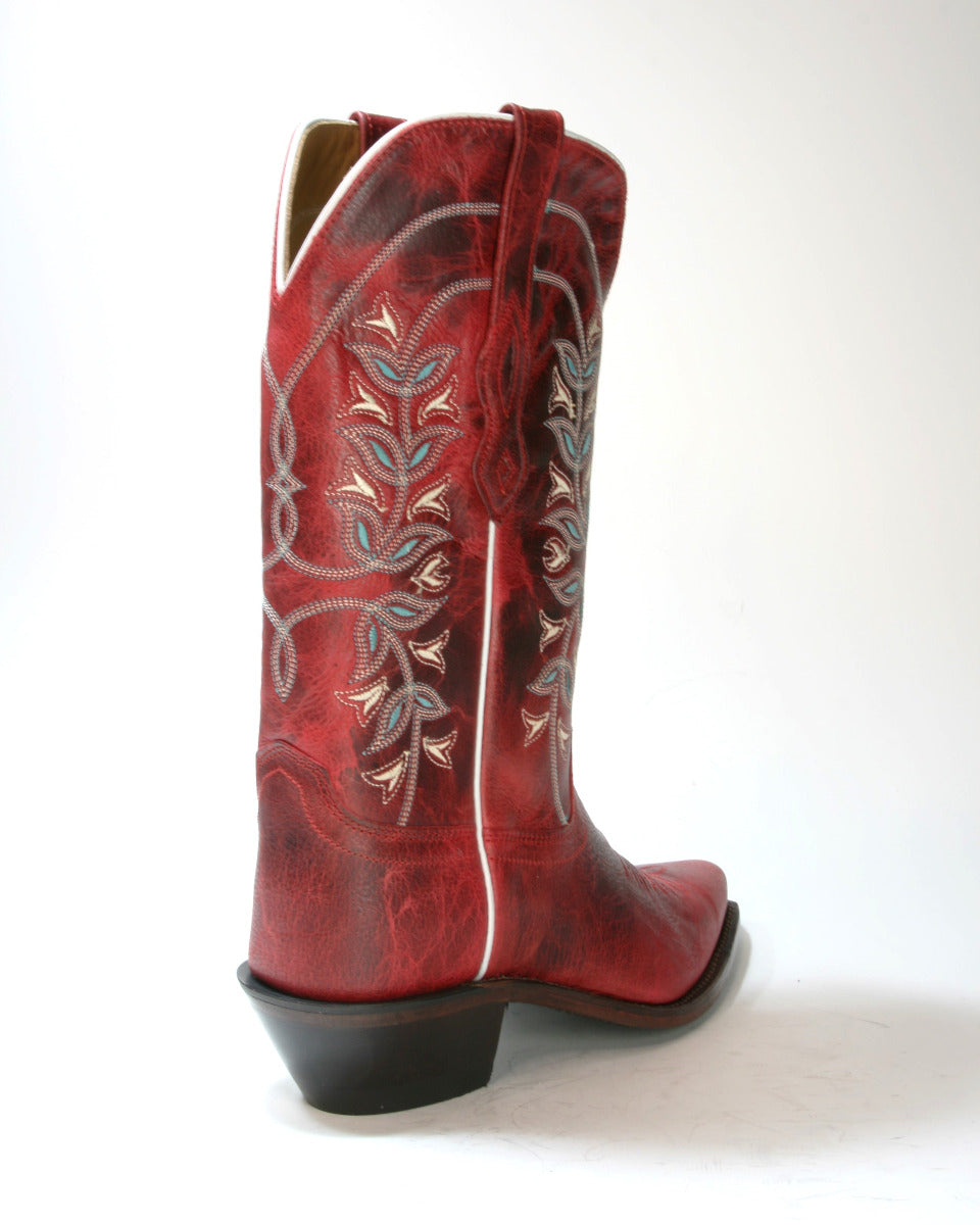 LF 1671 E Old West Cowboyboots Red Crackle