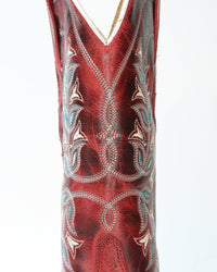 LF 1671 E Old West Cowboyboots Red Crackle