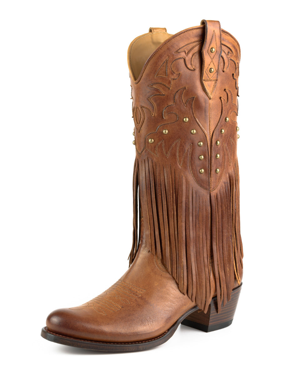 2475 Mayura fringe boots Fado Cuero Bohostyle