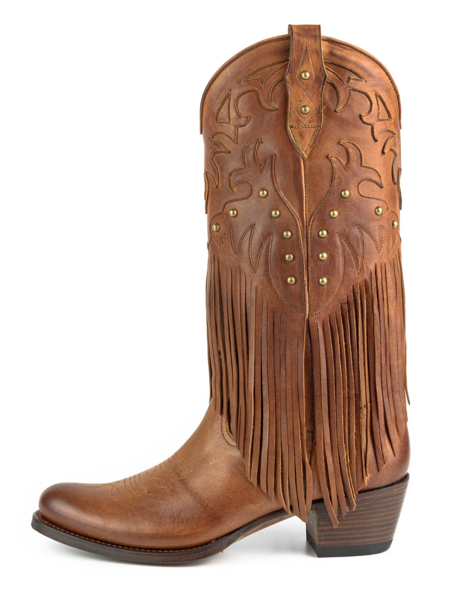 2475 Mayura fringe boots Fado Cuero Bohostyle