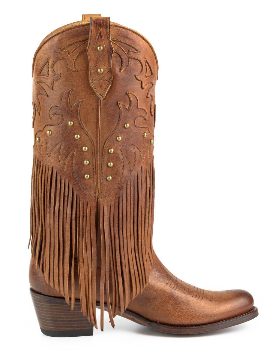 2475 Mayura fringe boots Fado Cuero Bohostyle