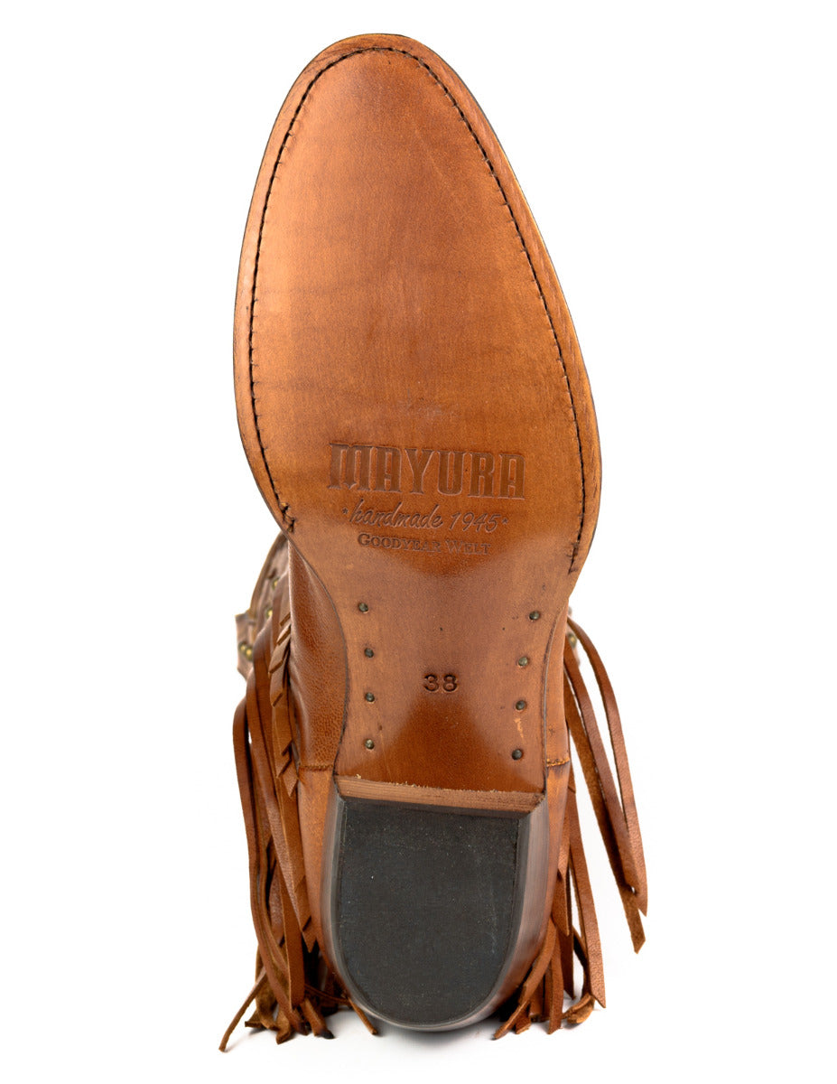 2475 Mayura fringe boots Fado Cuero Bohostyle