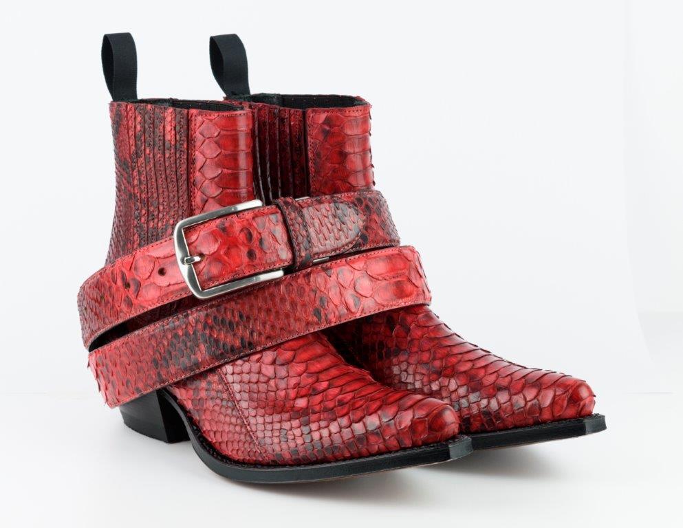 2496 Mayura Boots Ankle Boots Python Rojo