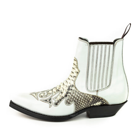 2500 Mayura Boots Ankle Boots Blanco Hueso Python
