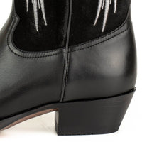 2666 Mayura Cowboystiefel Wings Black Nappa Black Split Suede