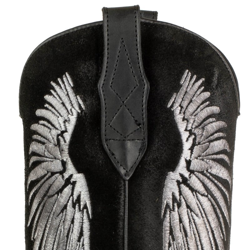 2666 Mayura Cowboystiefel Wings Black Nappa Black Split Suede