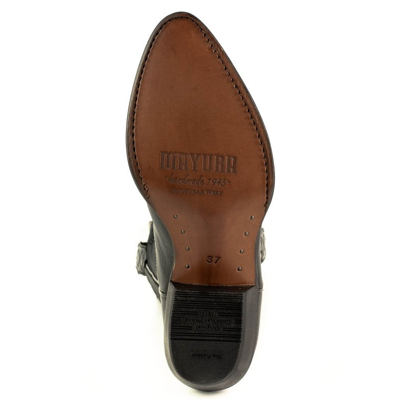 2666 Mayura cowboy boots WINGS Black Afelpado