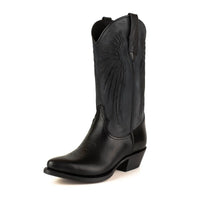 2666 Mayura cowboy boots WINGS Black Afelpado