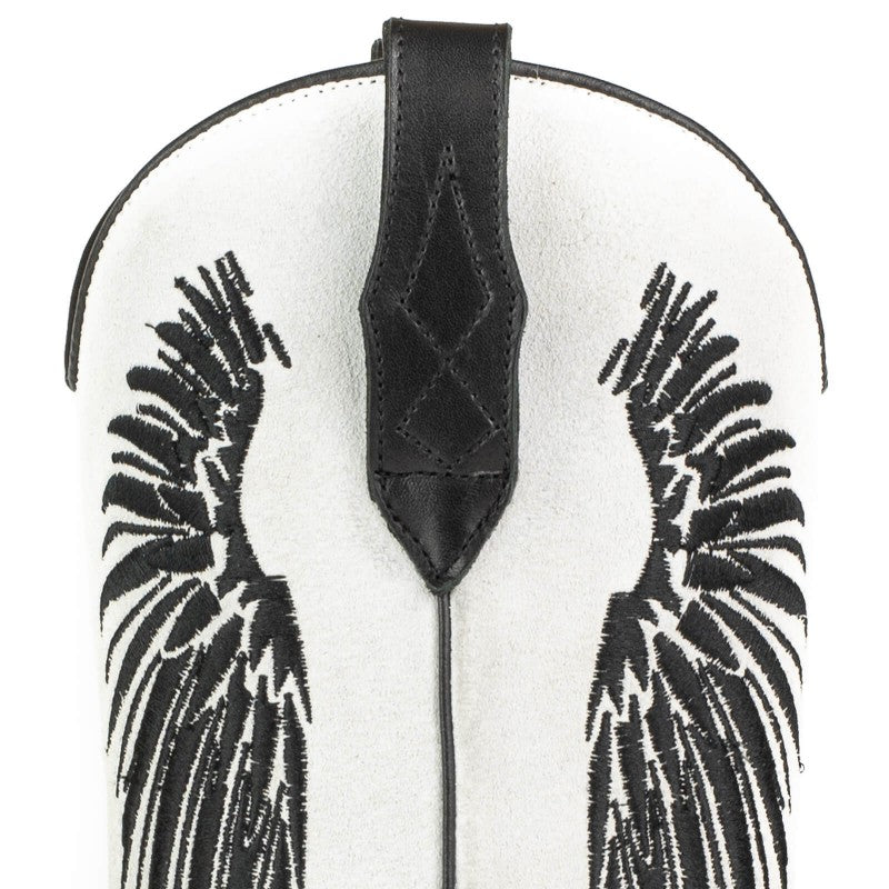 2666 Mayura cowboy boots WINGS Black Nappa White Split Suede