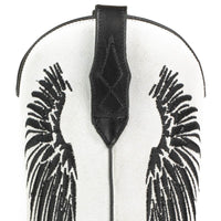 2666 Mayura cowboy boots WINGS Black Nappa White Split Suede